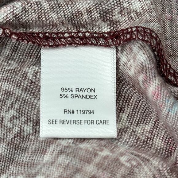 Farmers Market Abstract Print Sharkbite Abstract Hem Shirt Plus Size 3X Artsy - Picture 6 of 6